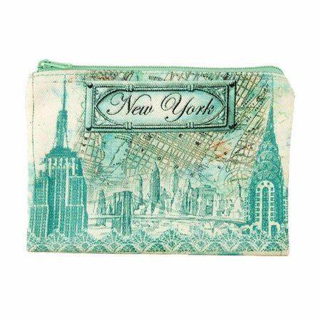 AMERICAWARE New York Blue Map & Icons Zip Pouch ZPNYC02